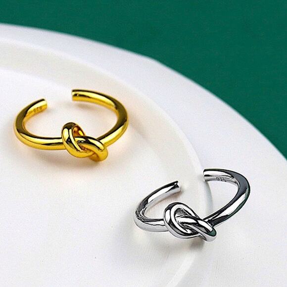 Knot Tie Gold Plated Bangle Cuff Bracelet - Picture 14 of 15